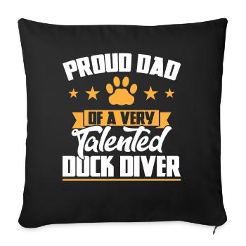 Fier père d’un chien très talentueux - Housse de coussin décorative 45 x 45 cm - noir - Devant