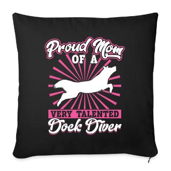 Fière maman d’un plongeur de quai très talentueux - Housse de coussin décorative 45 x 45 cm - noir - Devant