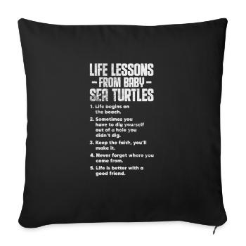 Tortue - Housse de coussin décorative 45 x 45 cm - noir - Devant