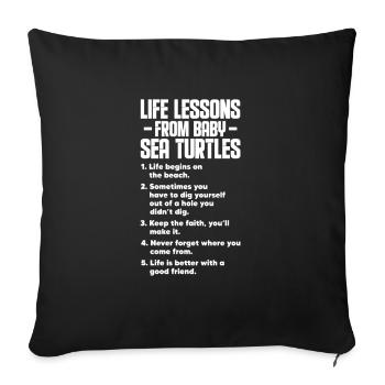 Turtle Turtle Sea Sea Creatures Gift - Sofa pillowcase 17,3'' x 17,3'' (45 x 45 cm) - black - Front