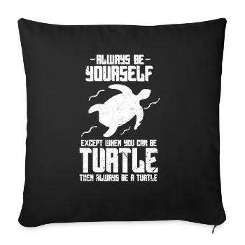 Tortue - Housse de coussin décorative 45 x 45 cm - noir - Devant