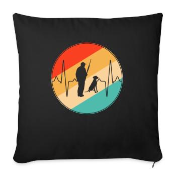 Chasse Retro Heartbeat - Housse de coussin décorative 45 x 45 cm - noir - Devant