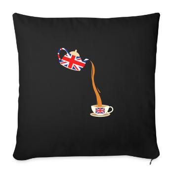 Royaume-Uni Angleterre Grande-Bretagne Cadeau - Housse de coussin décorative 45 x 45 cm - noir - Devant