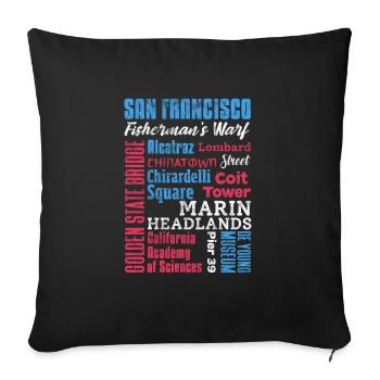 San Francisco Golden Gate California Gift - Sofa pillowcase 17,3'' x 17,3'' (45 x 45 cm) - black - Front