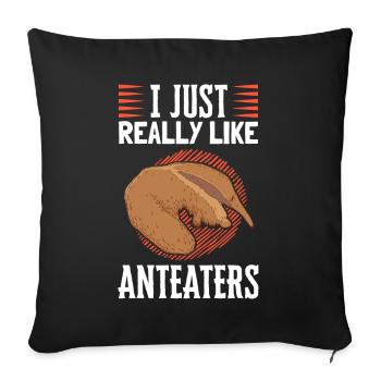 J’aime les fourmiliers fourmiliers - Housse de coussin décorative 45 x 45 cm - noir - Devant