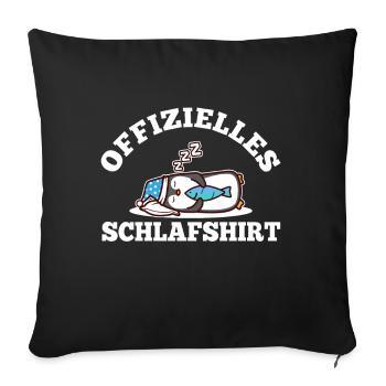 Chemise de couchage officielle Pingouin - Housse de coussin décorative 45 x 45 cm - noir - Devant