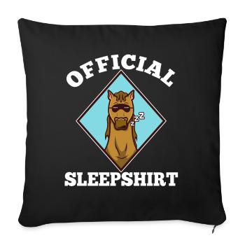 Chemise de nuit officielle Cheval - Housse de coussin décorative 45 x 45 cm - noir - Devant