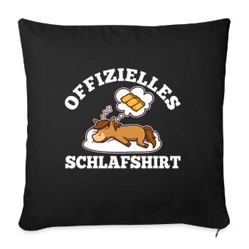 Chemise de couchage officielle Cheval - Housse de coussin décorative 45 x 45 cm - noir - Devant