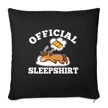 Chemise de nuit officielle Cheval - Housse de coussin décorative 45 x 45 cm - noir - Devant