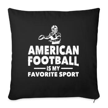 Le joueur de football américain est mon sport préféré - Housse de coussin décorative 45 x 45 cm - noir - Devant