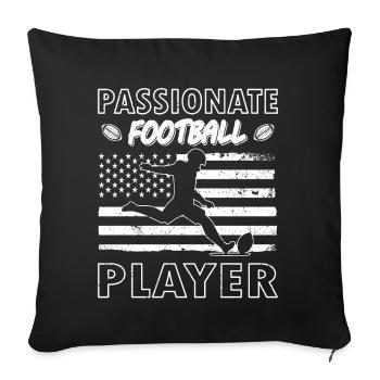 Football américain Passionné de football américain Sports - Housse de coussin décorative 45 x 45 cm - noir - Devant