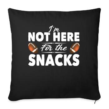 Le joueur de football américain n’est pas là pour les collations - Housse de coussin décorative 45 x 45 cm - noir - Devant