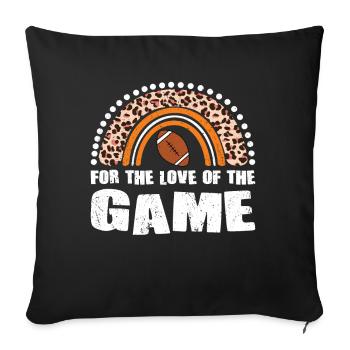 Joueur de football américain pour l’amour du jeu - Housse de coussin décorative 45 x 45 cm - noir - Devant