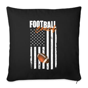 Entraîneur de football américain Joueur de football américain Sports - Housse de coussin décorative 45 x 45 cm - noir - Devant