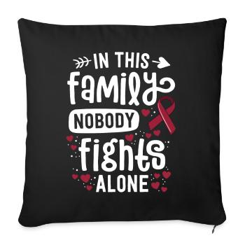 In This Family Nobody Fights Alone Hemangioma - Sofa pillowcase 17,3'' x 17,3'' (45 x 45 cm) - black - Front