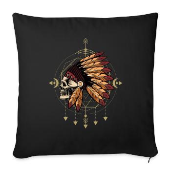 Capteur de rêves indiens d’héritage indien - Housse de coussin décorative 45 x 45 cm - noir - Devant