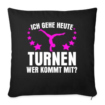 Turnen Gymnastik Turnerin - Sofakissenbezug 45 x 45 cm - Schwarz - Vorne