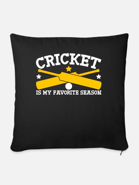 Cricket Season Cricketschläger - Sofakissenbezug 45 x 45 cm - Schwarz