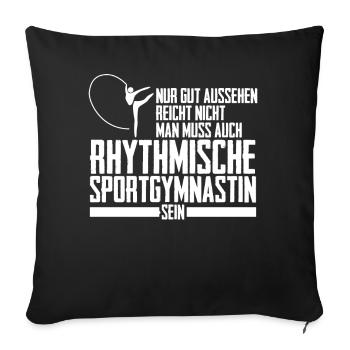 Rhythmische Sportgymnastik RSG Turnen - Sofakissenbezug 45 x 45 cm - Schwarz - Vorne