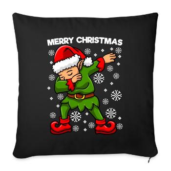 Dabbing Elf Christmas Elf - Sofa pillowcase 17,3'' x 17,3'' (45 x 45 cm) - black - Front