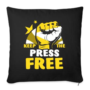Keep the press free Freedom of the press - Sofa pillowcase 17,3'' x 17,3'' (45 x 45 cm) - black - Front