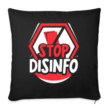 Désinfo Stop à la liberté de la presse Loi sur la liberté de la presse - Housse de coussin décorative 45 x 45 cm - noir - Devant