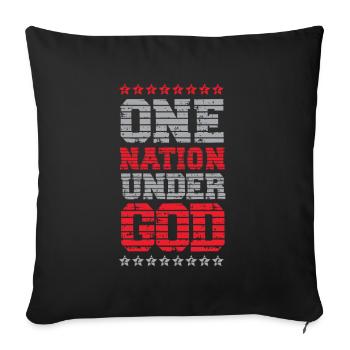 Une nation sous Dieu Américains Amérique États-Unis États-Unis - Housse de coussin décorative 45 x 45 cm - noir - Devant