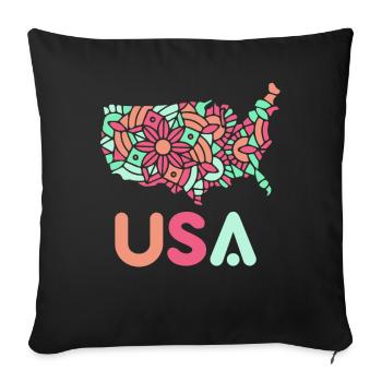 États-Unis Patriotes Américains États-Unis Amérique - Housse de coussin décorative 45 x 45 cm - noir - Devant