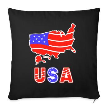 États-Unis Américains Amérique États-Unis Patriotique - Housse de coussin décorative 45 x 45 cm - noir - Devant