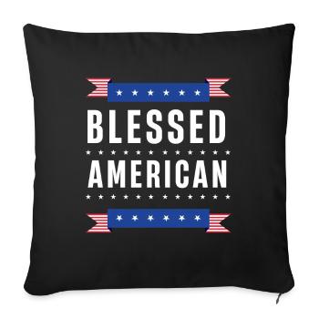 Amérique américaine bénie États-Unis patriotique États-Unis - Housse de coussin décorative 45 x 45 cm - noir - Devant