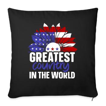 Le plus grand pays du monde USA Amérique US - Housse de coussin décorative 45 x 45 cm - noir - Devant