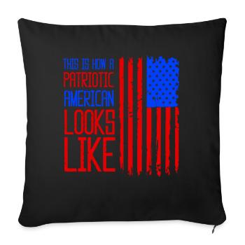 Voici à quoi ressemble un patriote américain des États-Unis - Housse de coussin décorative 45 x 45 cm - noir - Devant