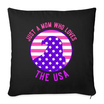 Seulement une mère qui aime les États-Unis États-Unis Amérique - Housse de coussin décorative 45 x 45 cm - noir - Devant