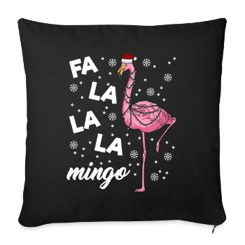 Falalalamingo Flamingo Christmas - Sofa pillowcase 17,3'' x 17,3'' (45 x 45 cm) - black - Front