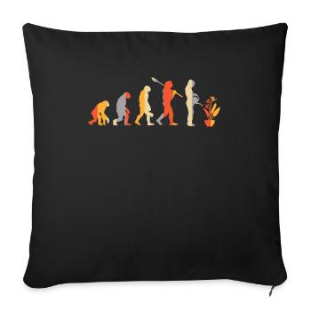 Evolution Gärtnerin Pflanze Gießkanne Strelizien - Sofakissenbezug 45 x 45 cm - Schwarz - Vorne