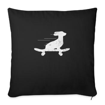 Dachshund Skateboard - Sofa pillowcase 17,3'' x 17,3'' (45 x 45 cm) - black - Front