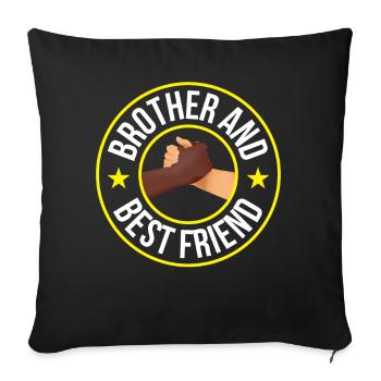 Brother and best friend Schwarz brothers team - Sofa pillowcase 17,3'' x 17,3'' (45 x 45 cm) - black - Front