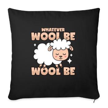 Schaf Wolle Wortwitz - Sofakissenbezug 45 x 45 cm - Schwarz - Vorne