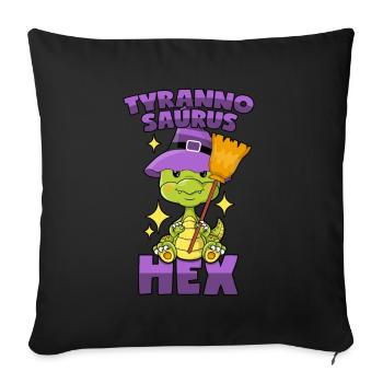 Tyrannosaurus Hex - Sofa pillowcase 17,3'' x 17,3'' (45 x 45 cm) - black - Front