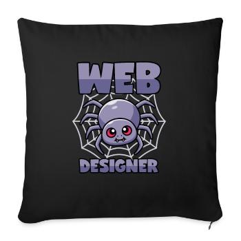 Spider: Web Designer - Sofa pillowcase 17,3'' x 17,3'' (45 x 45 cm) - black - Front