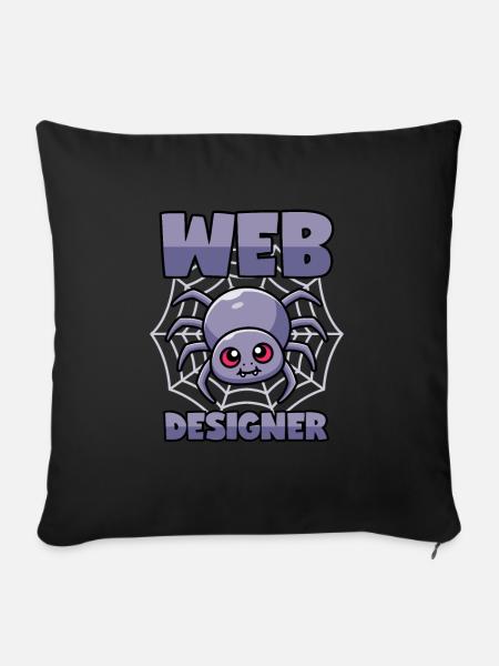 Spinne: Web Designer - Sofakissenbezug 45 x 45 cm - Schwarz