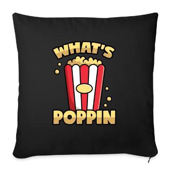 Popcorn: Qu’est-ce que Poppin'? - Housse de coussin décorative 45 x 45 cm - noir - Devant
