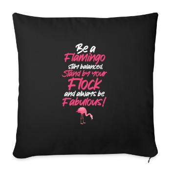 Flamingo Pink Bird Zoo Summer Holiday Gift - Sofa pillowcase 17,3'' x 17,3'' (45 x 45 cm) - black - Front