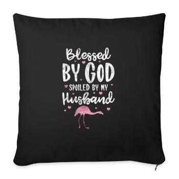 Flamingo God Husband - Sofa pillowcase 17,3'' x 17,3'' (45 x 45 cm) - black - Front