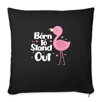 Flamingo Pink Bird Zoo Summer Holiday Gift - Sofa pillowcase 17,3'' x 17,3'' (45 x 45 cm) - black - Front