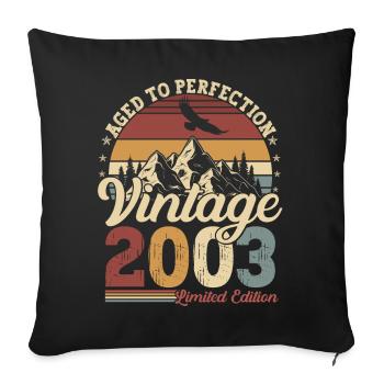2003 Born Vintage 20 Birthday - Sofa pillowcase 17,3'' x 17,3'' (45 x 45 cm) - black - Front