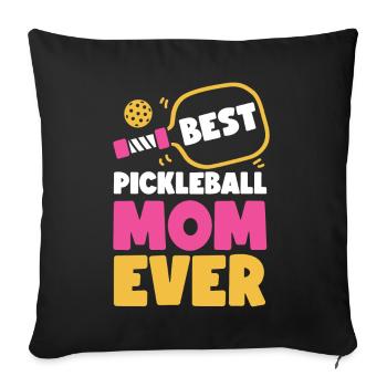 Pickleball Mom Mother Best - Sofa pillowcase 17,3'' x 17,3'' (45 x 45 cm) - black - Front
