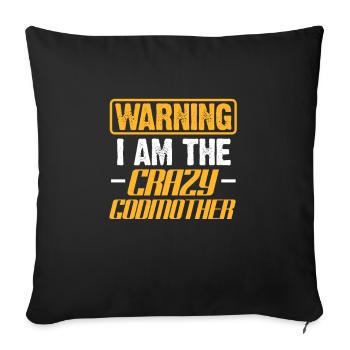 Marraine - Housse de coussin décorative 45 x 45 cm - noir - Devant