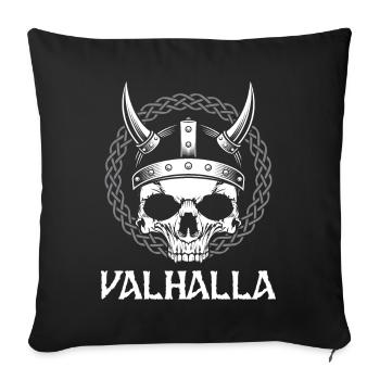 Valhalla Skull Viking Odin Warrior Mythology - Sofa pillowcase 17,3'' x 17,3'' (45 x 45 cm) - black - Front