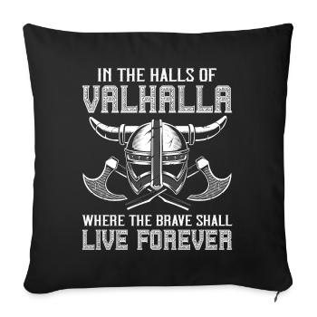 Wikinger Axt Helm Walhalla Warriors Mythologie Odi - Sofakissenbezug 45 x 45 cm - Schwarz - Vorne